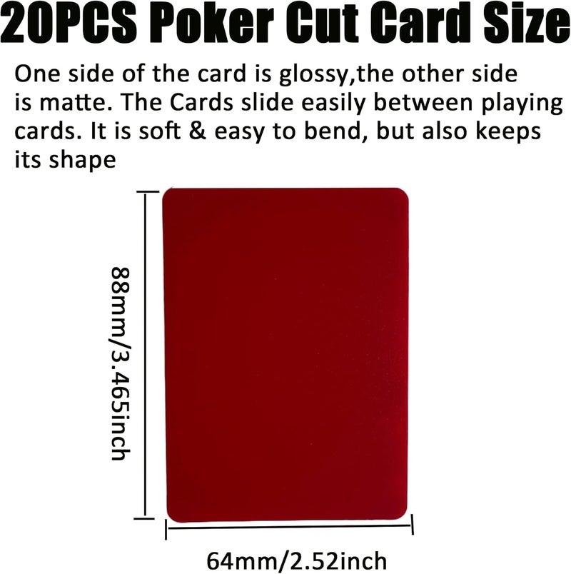 hom&us Poker Cut Cards, 20 Pack Multi-Color Set, 2.52 x 3.465 inches, Dual-Sided Glossy/Matte Cut Cards - Image 2